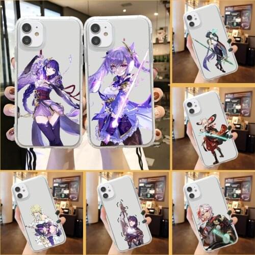 Genshin Impact Phone Case For iphone 5 5s se 2 6 6s 7 8 12 mini plus X XS XR 11 PRO MAX transparent painting bumper art hoesjes