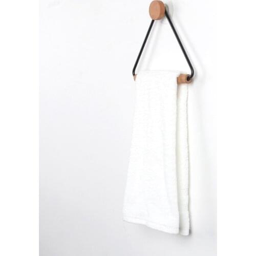 Vintage Bathroom Accessories Triangle Black Gold Toilet Paper Roll Holder Stainless Steel Wall-mounted Boho Wooden Towel Rack