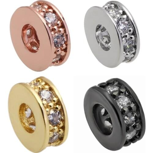 Magic Fish Jewelry accessories beads White zircon Copper Round Shape Drop shipping DIY Women&Man Bracelet jewelry accessories