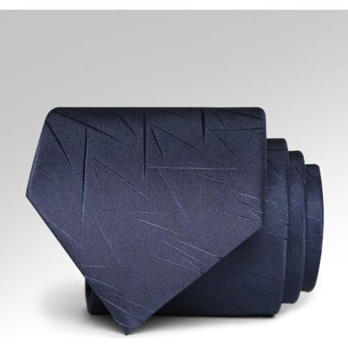 High Quality Formal Business Ties Fashion Navy Blue Striped Tie for Men Party Wedding Necktie 8CM Wide Neck Tie with Gift Box