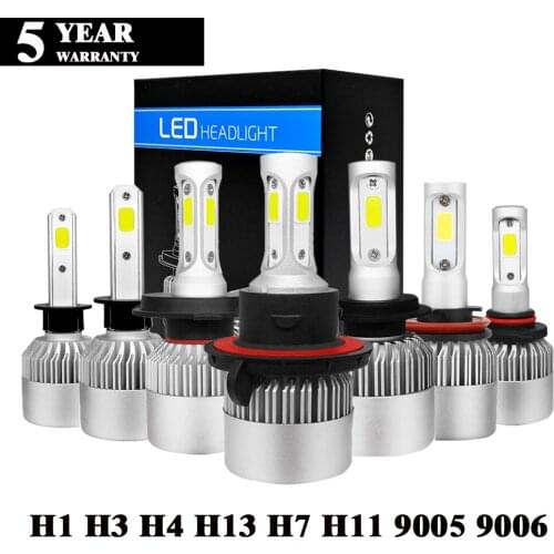 YuBao 1Pair LED Headlight Bulbs S2 H4 H7 H1 H11 H13 12V 9005 9006 H3 9004 9007 36W 8000LM Light Beam Lamps Bulbs Lighting
