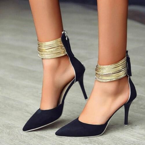 2021 Women Sandals Ankle High Thin Heels Pointed Toe Lace-up Party Wedding Design Summer Women Shoes