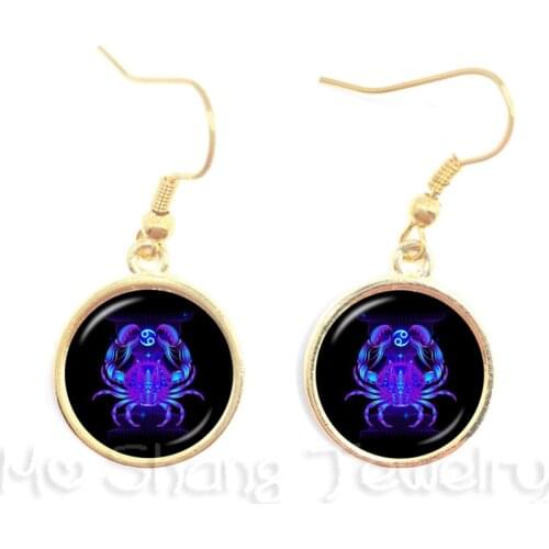 Constellations Glass Dome Earrings For Women Aries/Taurus/Gemini/Cancer/LEO/Virgo Jewellery Accessorie Gift For Friends