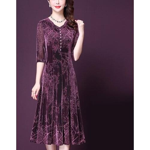 Large Size 5XL Womens Dress Floral Half Sleeve V-Neck Elegant Dress 2021Summer New Middle-Aged Noble Lady Slim Long Dress Trend