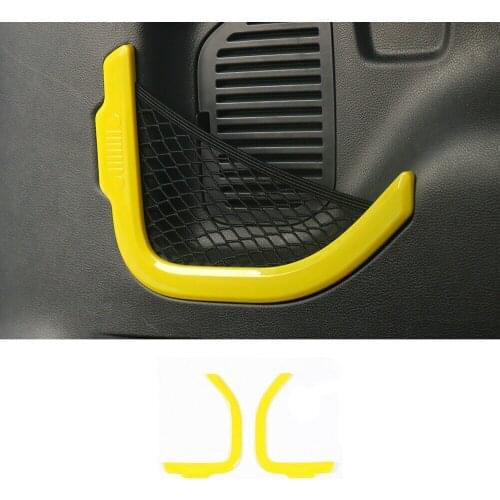 1Pair Yellow ABS Car trunk sundry net bag Cover Trim for Jeep Renegade 2015-2018