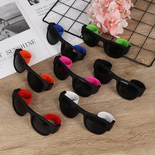 1 Pcs Polarized Folding Sunglasses UV400 Slap Sport Foldable Wristband Shades