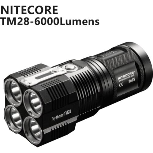 100% Original NITECORE TM28 Flashlight Rechargeable 6000 lumens Range 655M 107200 Candela Powerful Torch For Outdoor SearchIing