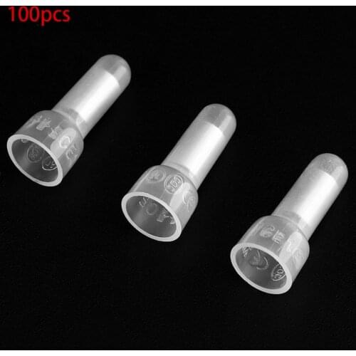 100pcs/lot CE-1 White Nylon Crimp Cap AWG 22-18 Gauge Wire Terminal Close End Connector
