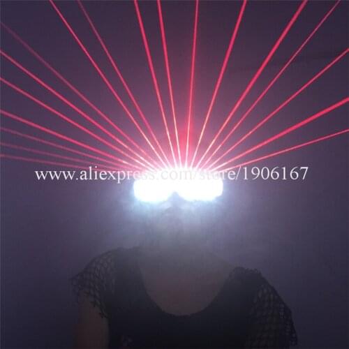3 Pcs Led Luminous Red Laser Party Glasses With 18 Pcs Lasers Laserman Glasses Christmas Halloween Eyewear For Laser Stage Show