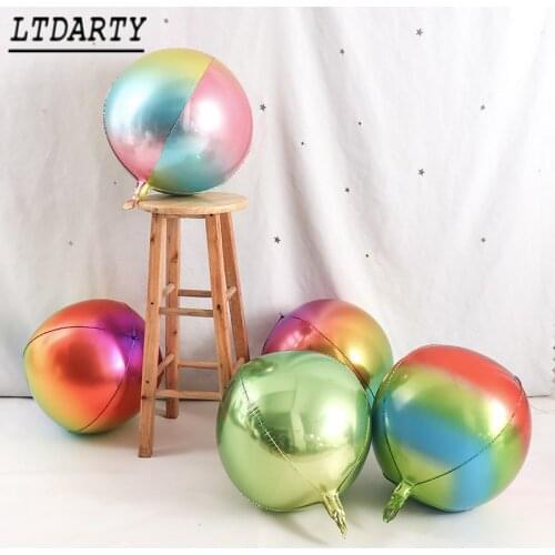 4D 22 inch disco round aluminum foil balloon metal bobo balloon wedding decoration birthday party helium balloon