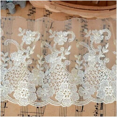 5 Meters Yellow Lace Trim Embroidered Decor Lace Trim 10cm Width