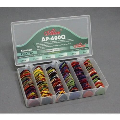 600pcs Box-packed Matte ABS Antiskid Acoustic Electric Guitar Bass Picks Standard Plectra 0.58/0.71/0.81/0.96/1.20/1.50 mm