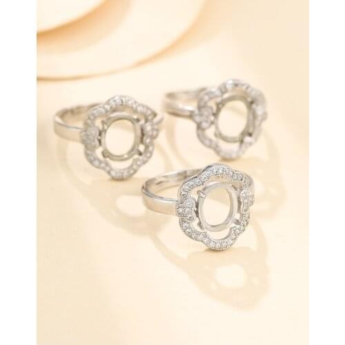 8*10mm 925 STERLING SILVER Semi Mount Bases Blanks base blank Pad rings ring Setting set diy jewelry A5604