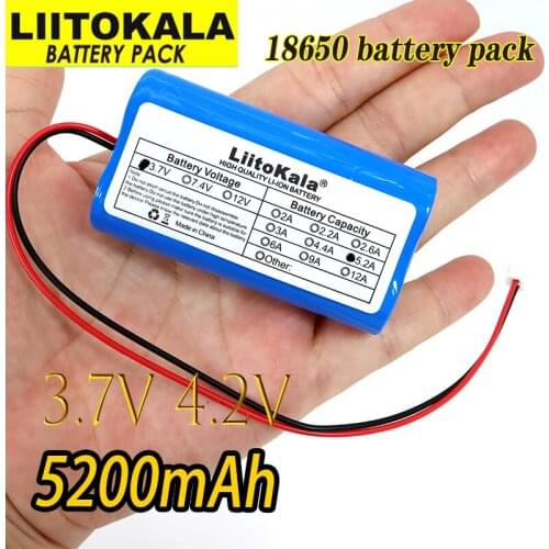 Liitokala 3.7V 18650 Battery Pack 1S 3000mAh 5200mAh Fishing LED Light Bluetooth Speaker 4.2V Emergency DIY batteries with PCB