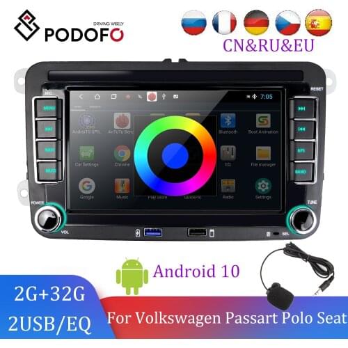 Podofo 2din car radio for Volkswagen Car Multimedia player autoradio android 2din For VW/Volkswagen/Golf/Polo/Passat/Skoda/Fabia