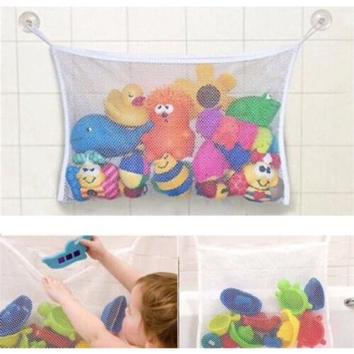 Baby Bath Toy Storage Bag with Suckers Mesh Net Bag for Toys Baby Toys Organizer Holder Children Water Toys Accessaries 45*35cm