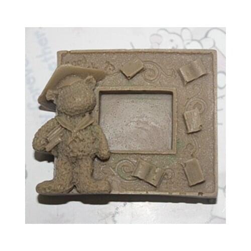 Free shipping handmade soap silica gel mould candle soap mould silicone mold for DIY bear photo frame