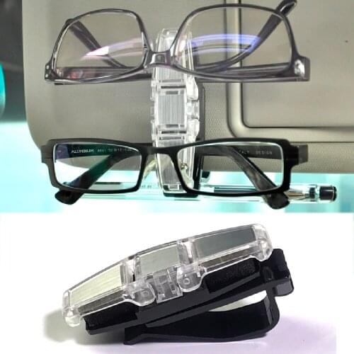 JEAZEA 1x Universal Car 180 Degree Rotating Double-headed Eyes Glasses Clip Paper Folder Card Sunglasses Holder Goggles Eyewear