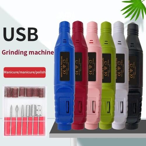 USB Power Mini Handheld Electric Grinder Drill Tool Nail Gelatum Removing Drill Manicure Machine Grinding Rotary Tool Kit