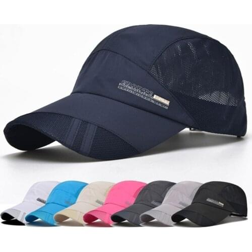 Fashion Mens Summer Outdoor Sport Baseball Hat Running Visor Cap Sun Hats Hot Popular New Cool Quick Dry Mesh Cap 8 Colors