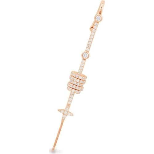 Sterling silver new slip ring star single ear stick earrings female personality fashion new design classic jewelry