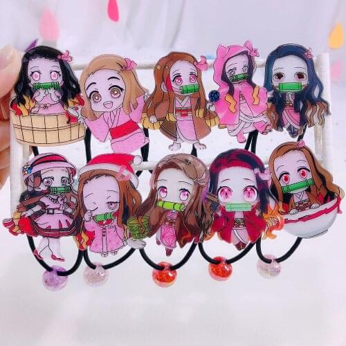 New Cute Ghost Slaying Blade Midouzi Hair Rope Ghosts Hair Anime Cartoon Girls Hair Tie Cosplay Hair Tie Hair Accessories 2021