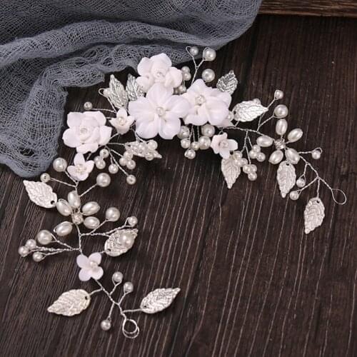Handmade Hair Ornaments Pearl Flower Hair Hoop Charming Photo Props Headband