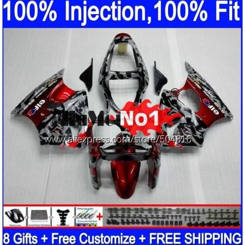 OEM For KAWASAKI ZX 6R 636 600 CC 6 R ZX636 ZX6R 00 01 02 70MC.8 ZX-636 600CC ZX600 ZX-6R 2000 2001 2002 Black red Fairings