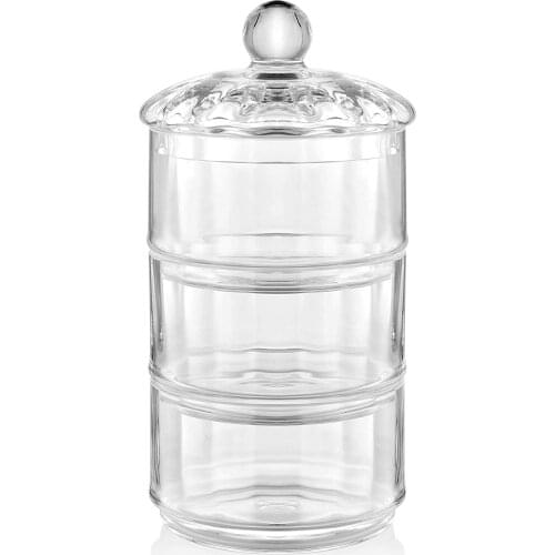 The Mia Glass 3 Tier Sugar Bowl 27 x 12 cm (CAM0103)