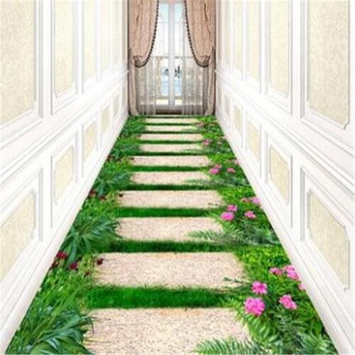National Style Grid Living Room Carpets Indoor Entrance Doormat Kitchen Balcony Bedside Rug Home Decor Floral Corridor Carpet