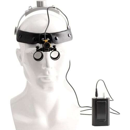Dental 2.5X Binocular Loupes Magnifying Glasses + 3W LED Headlight Lamp with Filter