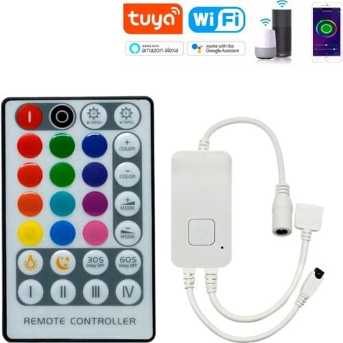 SMD RGB/RGBW LED Strip Light 28Keys Wifi APP Voice Control Infrared Controller for Google and Alex Speakers Smart home dimming