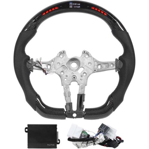 Carbon Fiber LED Shift Lights Display Steering Wheel Perforated Leather Fit for F20 F22 F30 F32 M2 M3 M4 2014-2018 Car style