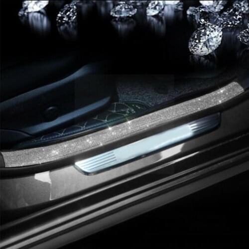 Universal Bling Car Door Edge Protection Sill Guard Self-Adhesive Bumper Collision-Resistant Protector Strip Anti-Scratch F4K4