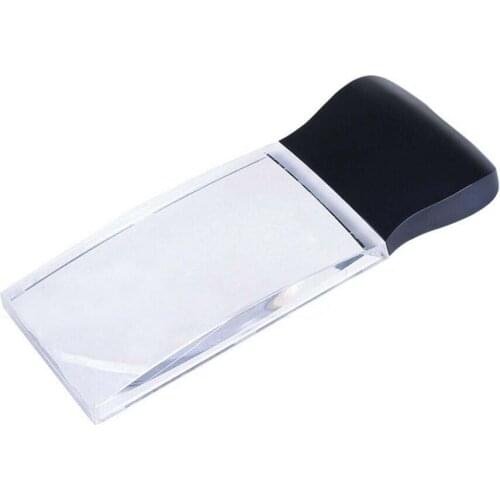 Optical Resin Lens Toy Gift 2 Times Magnifying Glass with 3pcs LED Lamps Square Large Lens Reading Magnifier for Old Man Reading