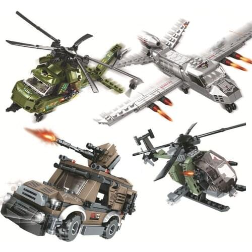 Military Series Wheeled Armored Vehicle Fighter Weapon MOC Accessories Building Blocks Bricks Toys Gifts