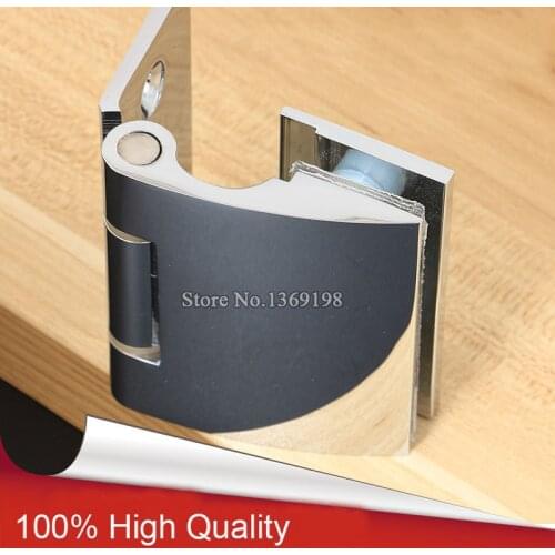 High Quality Frameless Bathroom Shower Glass Door Hinges Polished Chrome Wall to Glass Brass Hinges