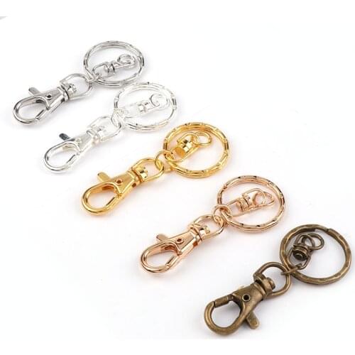28x68mm High Quality Swivel Lobster Clasps Clips Hooks Key Ring DIY Key chains Split Key Ring Jewelry Finding
