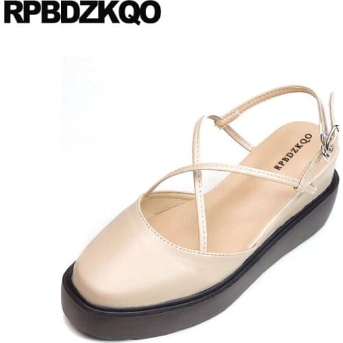 Women elevator chinese slingback size 34 china designer wedge creepers platform shoes ladies 33 thick sole summer square toe