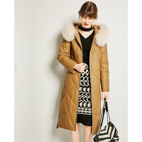 Collar Fur Real Hooded Fox Female Winter Parkas 90% White Duck Down Womens Down Jackets Sheepskin Women Coats Ropa Mujer Zjt966