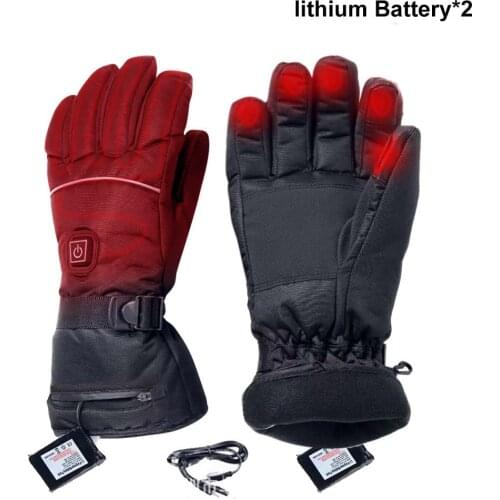Winter Thermal Gloves Waterproof Electric Heated Gloves Battery Powered For Ski Climbing Heating Gloves