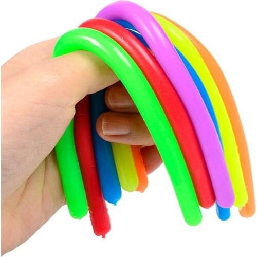 10PCS Children Adult Fidget Toys Anti-Stress Noodle Stretch String TPR Rope Autism Fidget Decompression Tools