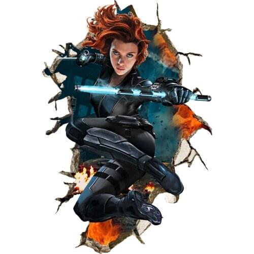 Avengers Marvel 3D Stereo Black Widow Iron Man Poster Iron Man Waterproof Wall Sticker for Home Cosplay Party Decoration