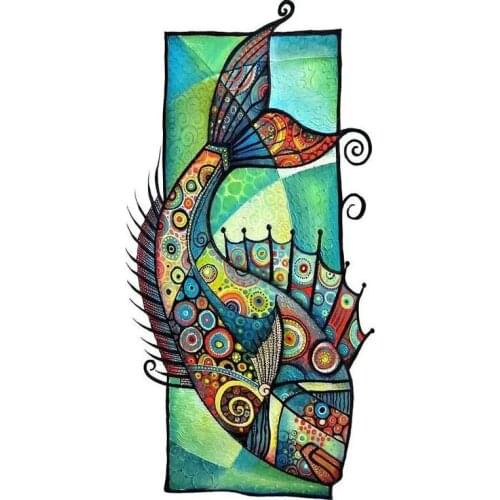 5d diy diamond painting color fish picture full square drill diamond embroidery rhinestone mosaic home decoration