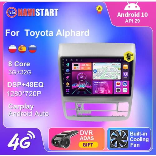 4G For Toyota Alphard 2002 2004 2005 2006 2007 Car Radio Multimedia Player GPS Navigation Carplay 2 din Android 10 DVD Player