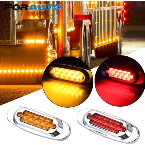 Car Turn Signal Light for Truck Trailer Van Bus Corner Side Marker Lights 16 LED Flash Light Red Yellow 12V/24V Outline Lamp