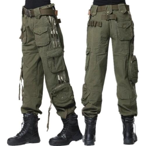 Cargo Pants Overalls Male Mens Army Clothing Tactical Pants Military Work Wear Many Pocket Combat Army Style Straight Trousers
