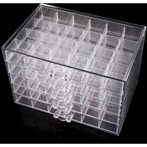 120 Grids Transparent Nail Art Decoration Storage Box Rhinestones Beads Accessories Display Container Case Manicure Tool