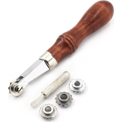 DIY Leather Craftwork Tools Scribing wheel Leather Trace Wheel Pitch Wheel Leather Punch Wheel Leather Embossing Tool Supplies