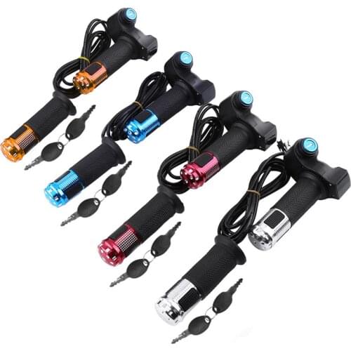 Electric Bike Half Wrist Throttle Grip Handle E-bike Half Twist Throttle LED Digital Meter Lock Key Knock Half Twist Throttle